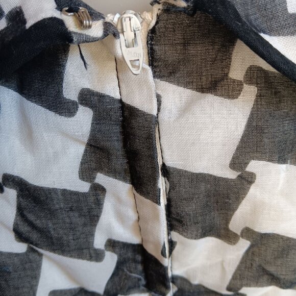 12 Vintage 1960's Geometric Sleeveless Dress Bow Collar Mod Garage Scooter Girl - Picture 10 of 11